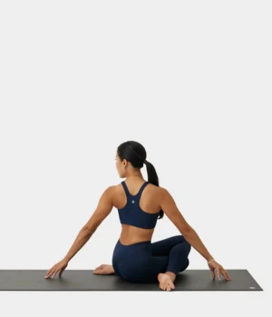 Manduka "Dhara" Scoop Bra, Midnight Heather