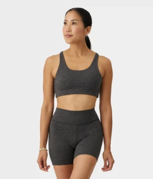 Manduka "Dhara" Scoop Bra, Phantom Heather