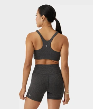 Manduka "Dhara" Scoop Bra, Phantom Heather