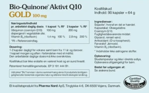 GRATIS PRØVE Bio Quinone Q10 Gold 100mg, 30stk.