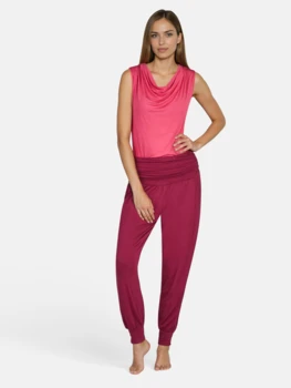 Curare Flow #2234 Long Yogapants cuffs - Bordeaux