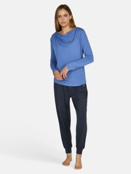 Curare Flow #2275 Shirt waterfall 1/1 sleeves - Queen-blue