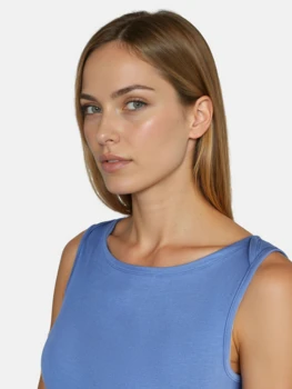 Curare Flow #255 Tank Top Boat Neck - Queen-blue
