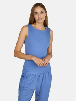 Curare Flow #255 Tank Top Boat Neck - Queen-blue