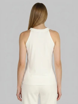 Curare Flow #2601 top turtle-waterfall neck - Soft-white