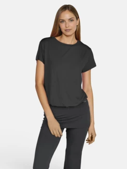 Curare Flow #2604 top round neck - Black