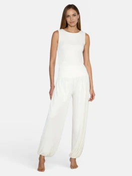 Curare Flow #2606 wide pants, high waist - Soft-white