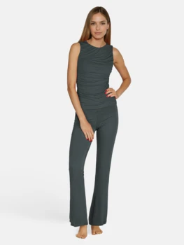 Curare Flow #2704 long pants boot cut - Dark-forest