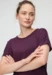 Curare Flow #2564 shirt round neck deviding seams - Dark plum