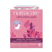 Natracare ultra extra bind long og m. vinger, Øko, 8 stk.