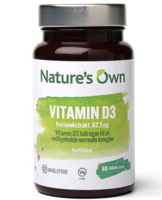 Natures Own Vitamin D3 vegan udvundet af lavekstrakt, 60tab / 33,60g