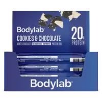 Bodylab Proteinbar Cookies & White Chocolate, 12 x 65 g.