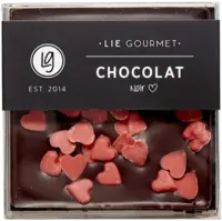 Lie Gourmet Mørk Chokolade med Røde Hjerter, 60g.