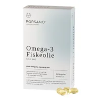 Porsano Omega-3 Fiskeolie, 60kap