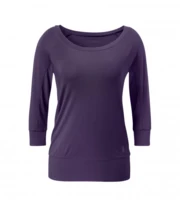 Curare Flow #20 Shirt Boat Neck 3/4 - Dark-aubergine
