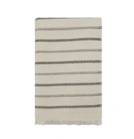 Meraki Håndklæde Råhvid - sorte striber, l: 140 cm, w: 70 cm
