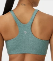 Manduka "Dhara" Scoop Bra, Black Sage Heather