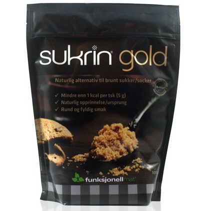 Funktionel mad Sukrin Gold alternativ t. brunt sukker, 500g.