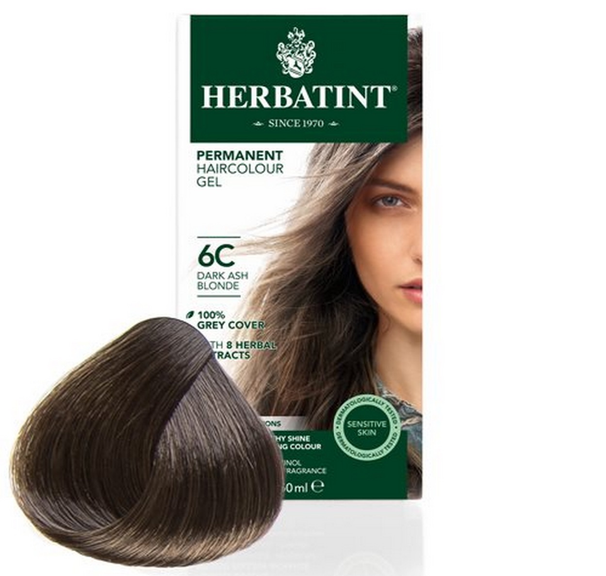 Billede af Herbatint 6C hårfarve Dark Ash Blond, 150ml.