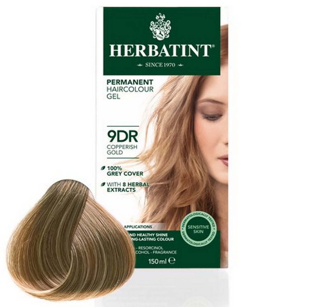 Billede af Herbatint 9DR hårfarve Copperish Gold, 150ml. hos Ren-velvaereshop.dk