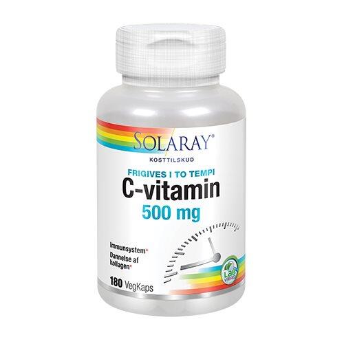 Billede af Solaray C-vitamin 500 mg, 180kap. hos Ren-velvaereshop.dk