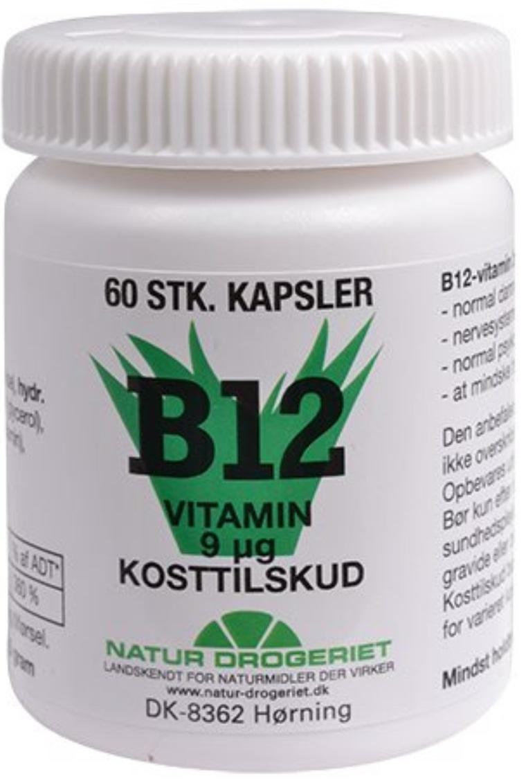 Billede af B12 vitamin 9 ug, 60kap. hos Ren-velvaereshop.dk