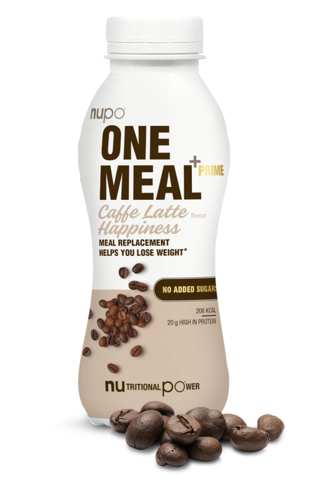 Nupo One Meal +Prime Shake  -  Caffe Latte Happiness, 330ml.