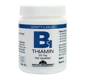 Billede af Natur Drogeriet B1 vitamin 25 mg, 100tab. hos Ren-velvaereshop.dk