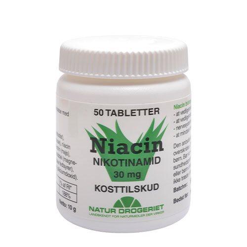 Billede af Niacin (amid) B3 30 mg, 50tab. hos Ren-velvaereshop.dk