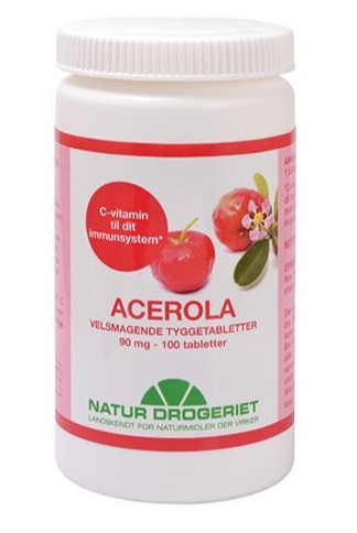 Billede af Acerola naturel C-vitamin tabletter, 90 mg., 100 stk. hos Ren-velvaereshop.dk