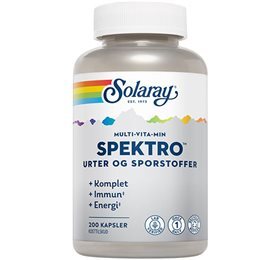 Solaray Spektro Med Jern Multi-vitamin 200 Kapsler - REN velvære