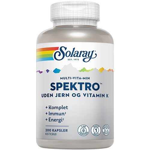Solaray Spektro Multi-vita-min Uden Jern Og Vitamin K 200kap - REN velvære