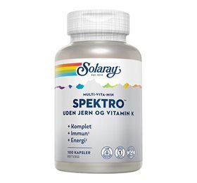 Solaray Spektro Uden Jern Multi Vitamin 100 Kapsler - REN velvære
