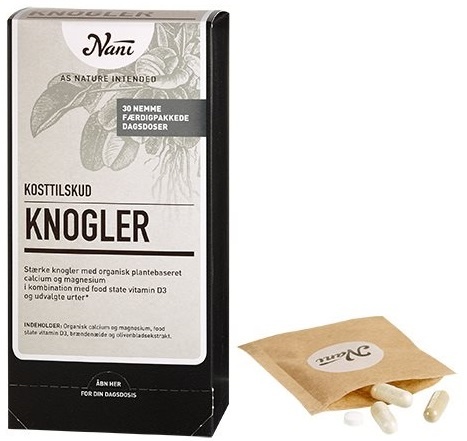 Se Knogler helsepakke Nani calcium, magnesium, vitamin D3, - 30 breve hos Ren-velvaereshop.dk