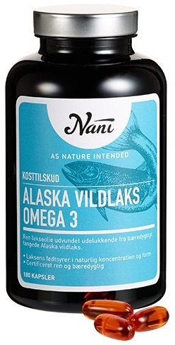 Billede af Nani Omega 3 alaska vildlaks 180 kap. hos Ren-velvaereshop.dk