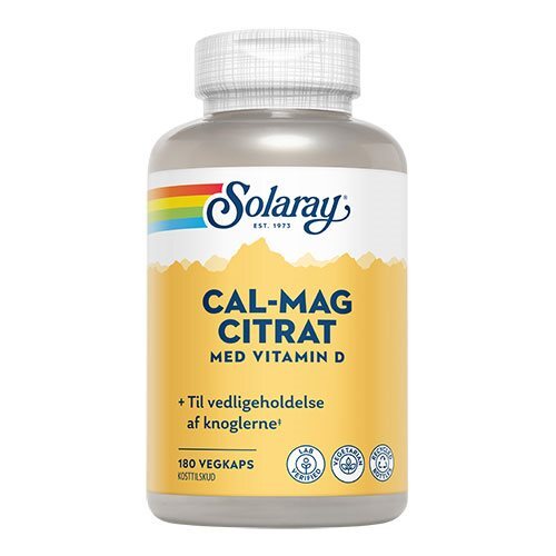 Solaray Cal-mag Citrat Med Vitamin D 180kap - REN velvære