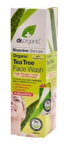 Billede af Dr. Organic Face wash tea tree 200ml.