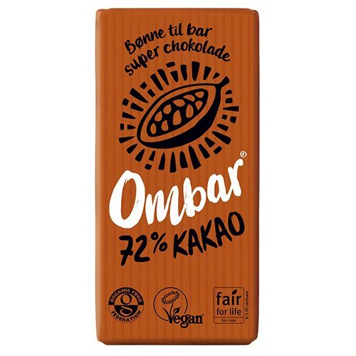 Bar raw chokolade 72 % Ombar Økologisk - 35 gr - Coala's Naturprodukter