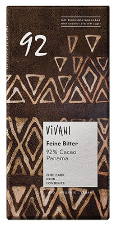 Ekstra mørk chokolade 92% kakao Økologisk - 80 gram - Vivani