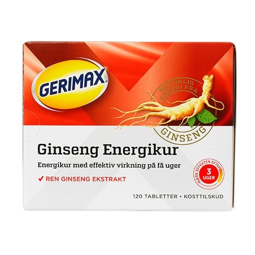 Billede af Gerimax Ginseng Energikur rød, 120 tab / 128 g hos Ren-velvaereshop.dk