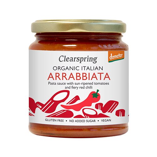 Se Clearspring Pasta sauce Arrabbiata Ø, 300 g hos Ren-velvaereshop.dk