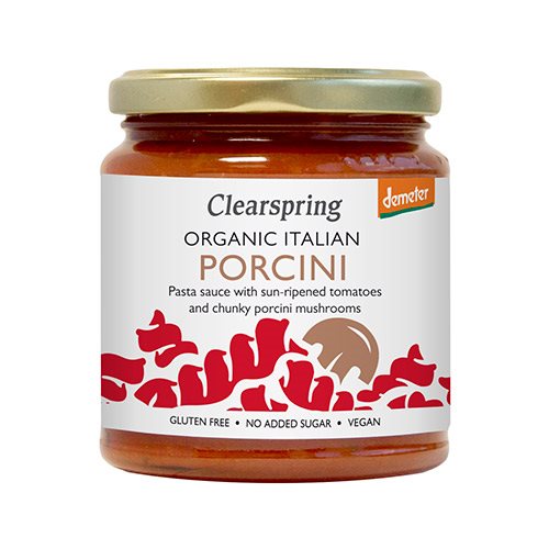 Se Clearspring Pasta sauce Porcini Ø, 300g hos Ren-velvaereshop.dk