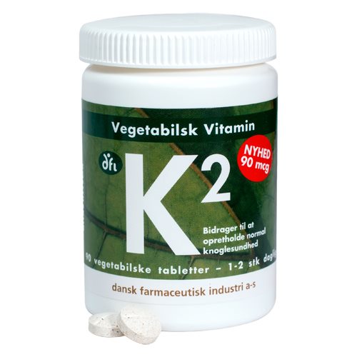 Billede af DFI K2 vitamin 90 mcg vegetabilsk, 90 tab / 48 g hos Ren-velvaereshop.dk