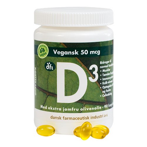 Billede af DFI D3 vitamin 50 mcg vegansk, 90 kap / 40 g