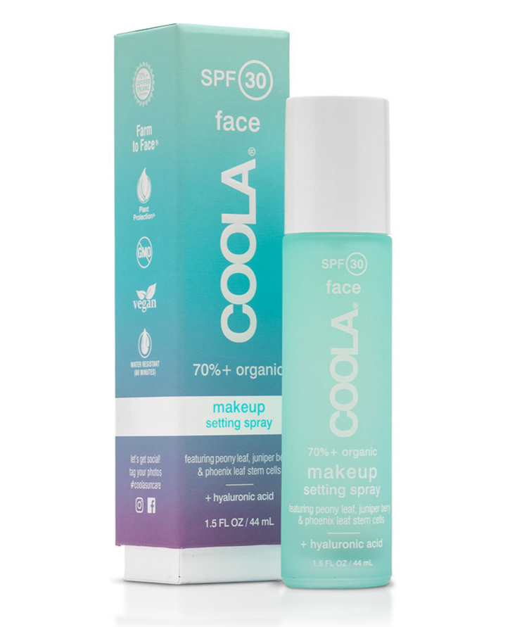 Se Coola Make-up setting spray SPF 30 tea/aloe, 44ml. hos Ren-velvaereshop.dk