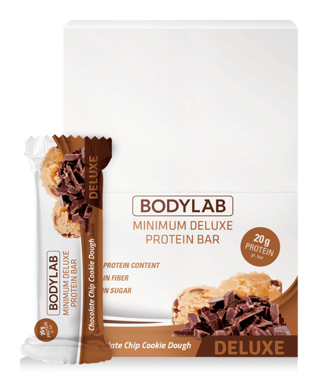Bodylab Minimum Deluxe Protein Bar Chocolate Chip Cookie Dough 12x65g.