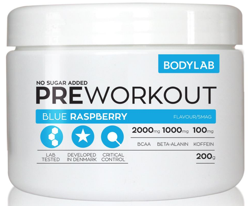 Bodylab Pre Workout - Blue Raspberry, 200g.