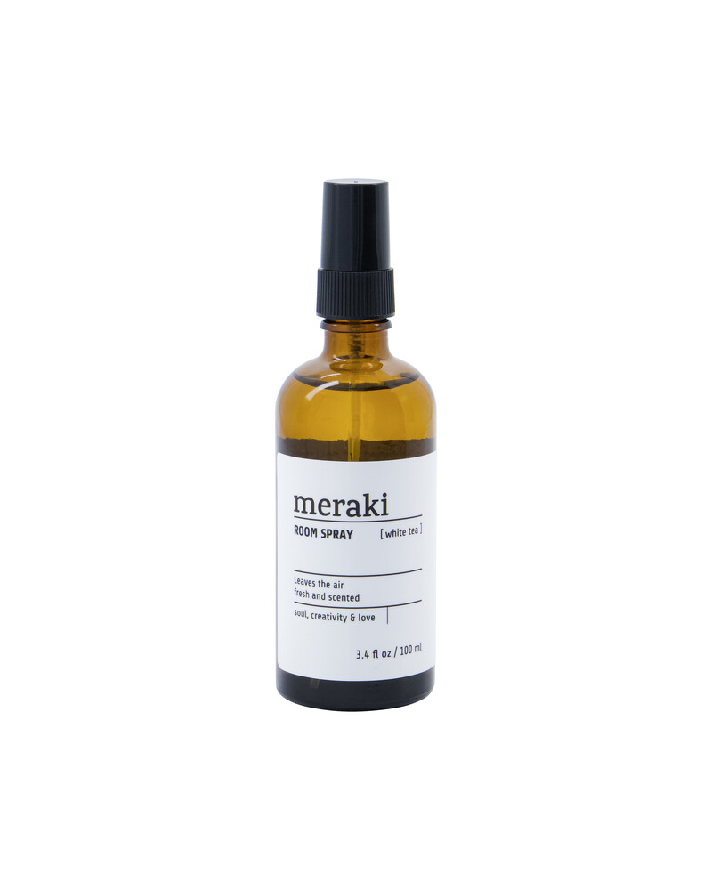 Rumduftspray Meraki White Tea 100 ml sort glasflaske