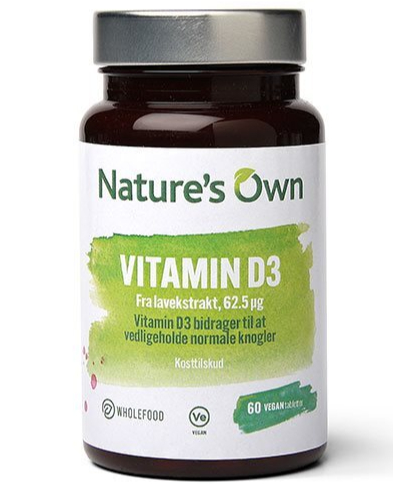 Billede af Natures Own Vitamin D3 vegan udvundet af lavekstrakt, 60tab / 33,60g