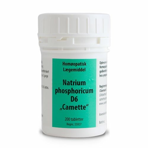 Se Camette Natrium phos. D6 Cellesalt 9, 200 tab/50g hos Ren-velvaereshop.dk